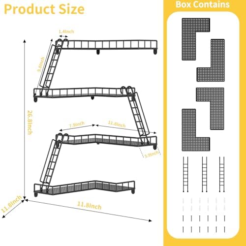 Fire Escape Wall Shelf 4 Tier Metal Corner Display