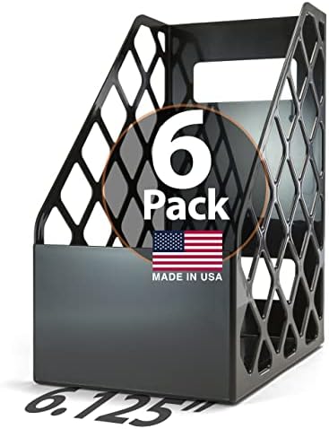 Officemate Recycled Magazine File Black 6 Pack