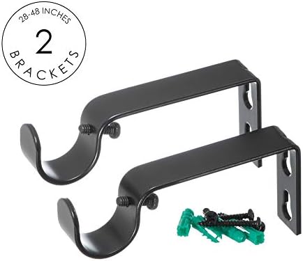 Ivilon Curtain Rod with Ball Finials - 1 Inch Black