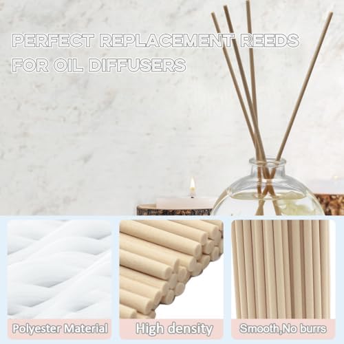 100PCS Thick Reed Diffuser Sticks 12 Inch Blue Rattan Fiber Replacement