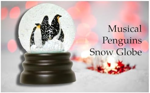 WHAT ON EARTH Musical Snow Globe with Penguins