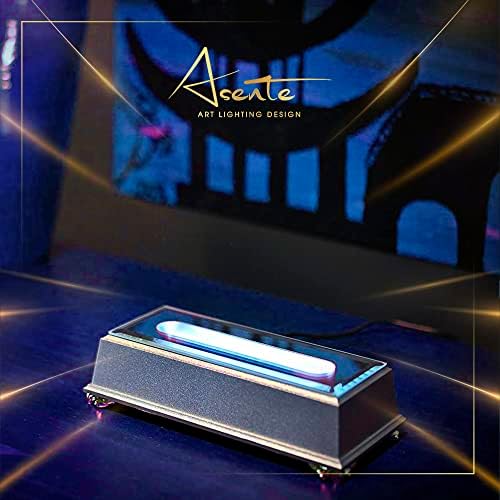 ASENTE 6 LED Light Pedestal with White Light - Black Lacquer Base