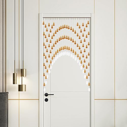 Arched Crystal Beaded Curtain for Doors and Windows Amber-Clear