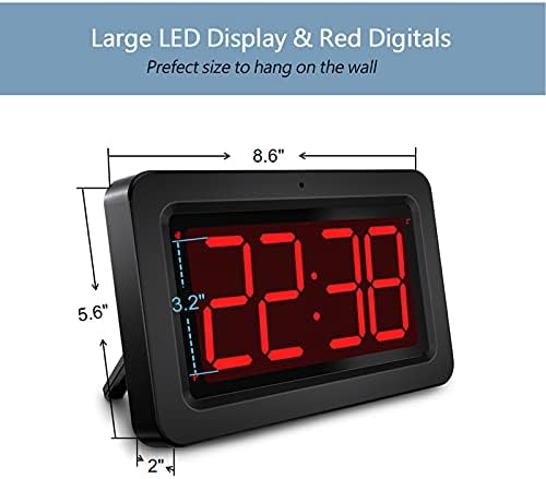 EUTUKEY 8 LED Digital Wall Alarm Clock