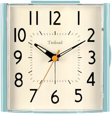 47 Inch Vintage Retro Analog Alarm Clock with Silent No Ticking Design