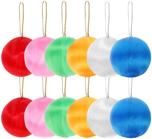 Amosfun 30pcs Colorful Silk Thread Ball Ornaments
