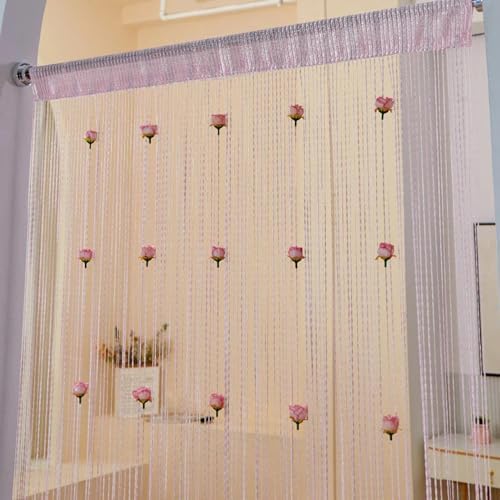 Generic Rose Thread Door Curtain 39x79 Inch Purple