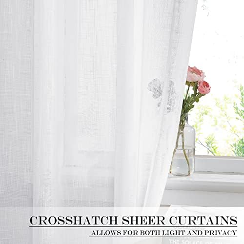 NICETOWN Sidelight Sheer Door Curtain - 26 x 50 Inch White