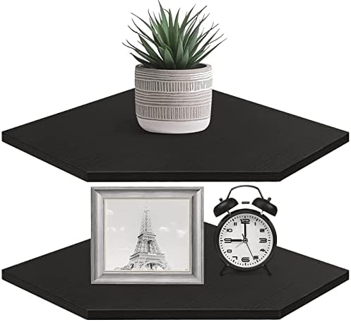 Homode Corner Floating Shelves Set of 2 Black