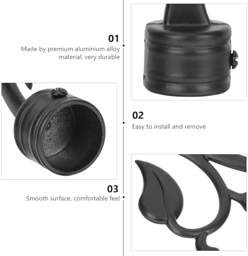 Cabilock 2pcs Black Curtain Rod Ends for Living Room Bedroom