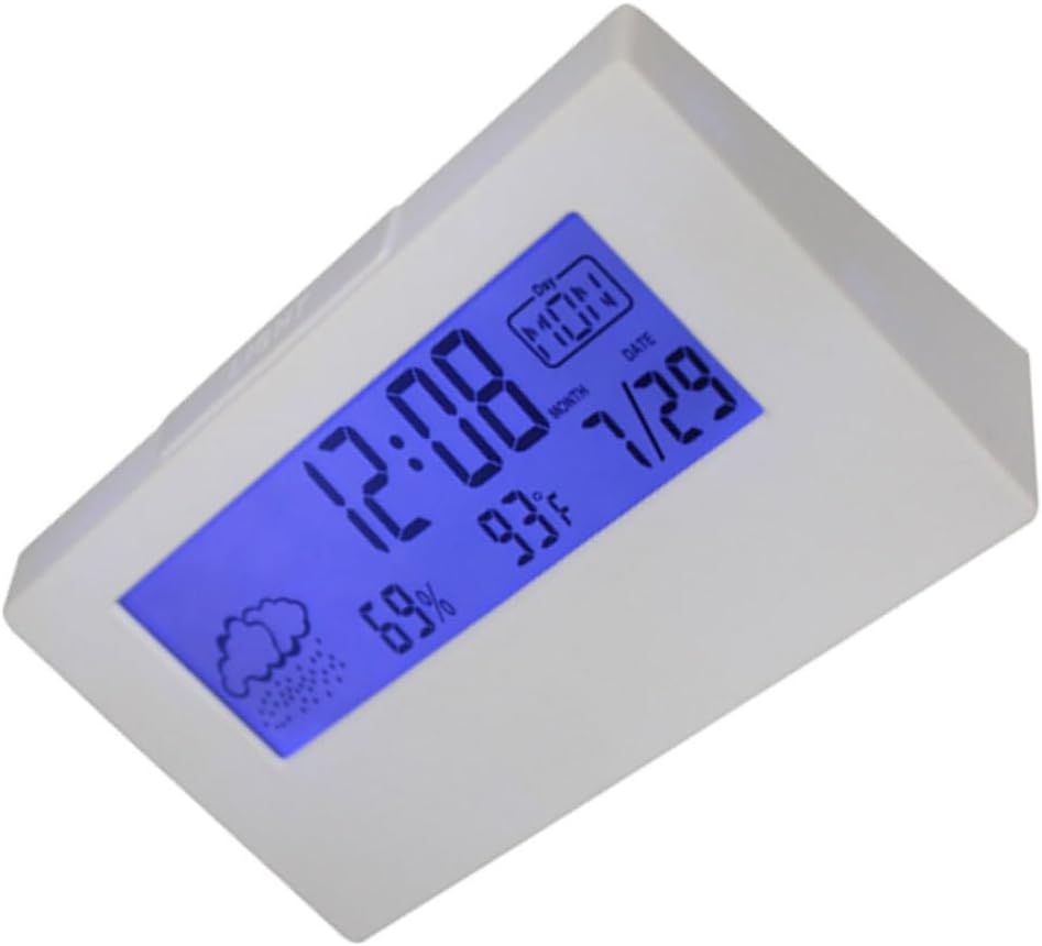 LCD Weather Alarm Clock with Temperature and Humidity Monitor