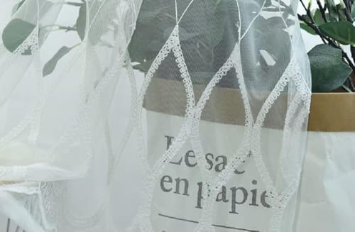 Modern Minimalist Geometric Embroidery Soft Drape Rod Pocket Curtains