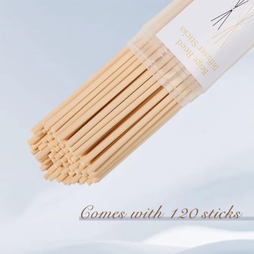 YISOWUH Reed Diffuser Sticks 120PCS 19cm Beige Rattan Replacement