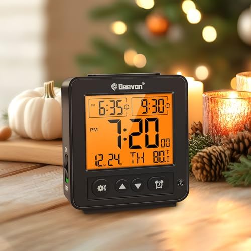 Geevon Smart Night Light Alarm Clock with 2 Beeps and Temperature Monitor