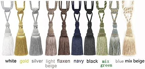 BEL AVENIR 2 Pack Curtain Tiebacks Tassel Drapery Holdbacks