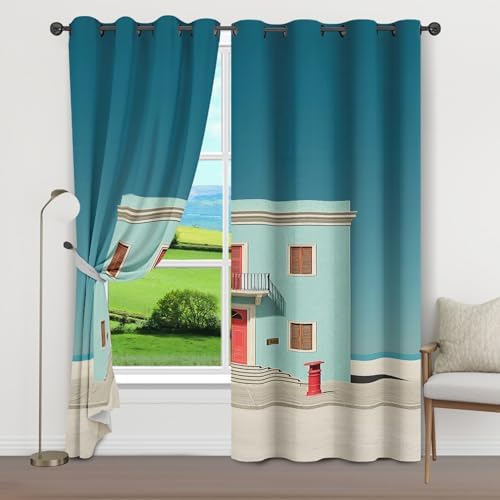 European Doorway Curtains with Grommet 2 Panel Set