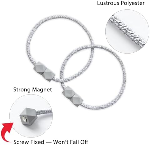 Magnetic Curtain Tiebacks with Thick Twist Rope