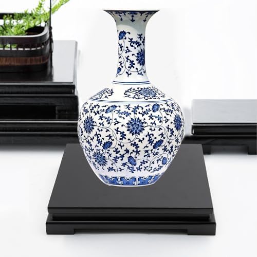 MDEOOSKY Rectangle Wood Display Stand Black