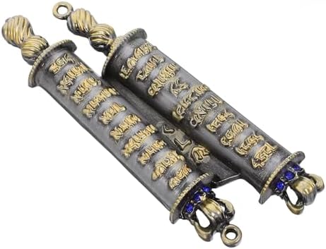 LUOZZY Deep Gray Mezuzah Scroll Case with Gold Lettering