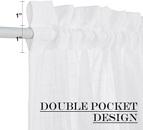 NICETOWN Sidelight Sheer Door Curtain - 26 x 50 Inch White