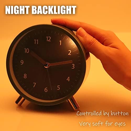 AOLOX 45 Inch Battery Operated Round Analog Alarm Clock with Soft Backlight