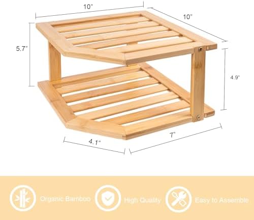 VERTORGAN Bamboo Corner Shelf 2 Pack