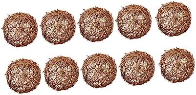 10pcs Hand Knitting Rattan Balls Holiday Decor