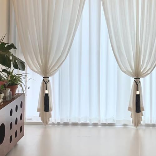 Curtain Tiebacks Rope Modern Holdbacks for Drapes 4 Pack