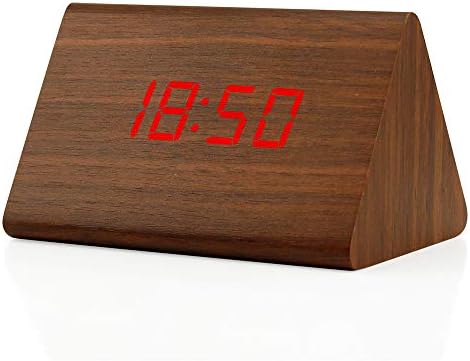 OCT17 Brown LED Alarm Digital Desk Clock with Brightness Control