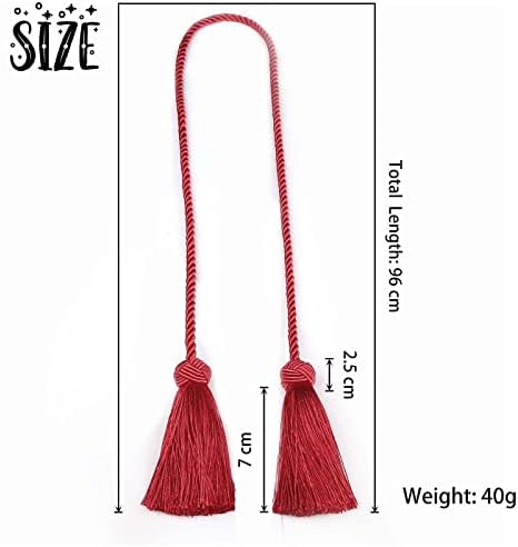 BEL AVENIR 6 Pack Decorative Curtain Tiebacks with Tassel Red