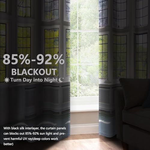 Laeacco Blackout Curtains 42x63 Inch 2 Panels Modern Design