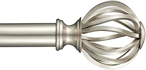 Adjustable Curtain Rod Set with Round Cage Finials