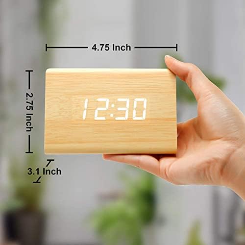 GEARONIC Wooden Digital Alarm Clock Triangle Design