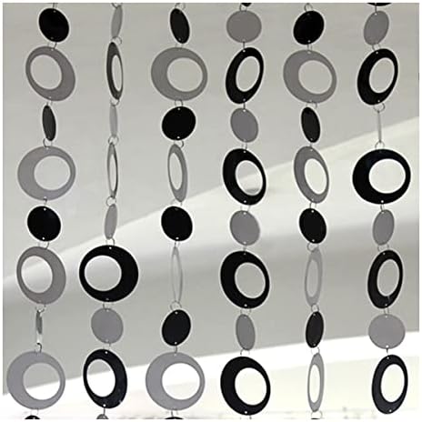 QueenBox 63in 8pcs Round Sequin Beaded Curtain