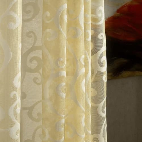 Modern Minimalist Yellow Sheer Curtains Panel