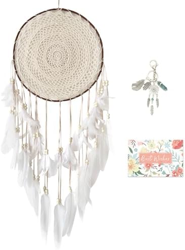 Large White Dream Catcher Wall Decor with Greeting Card Gift