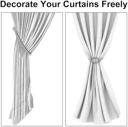 Magnetic Curtain Tiebacks 4 Pack for Window Drapes