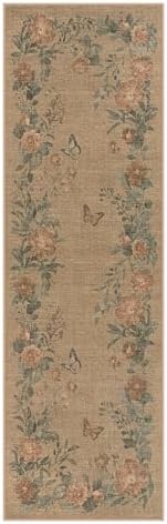 Lahome Floral Jute Style Rug Runner 2x8