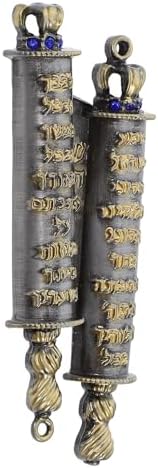 LUOZZY Deep Gray Mezuzah Scroll Case with Gold Lettering