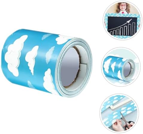 Cabilock Cloud Pattern Bulletin Board Border Trim for Classroom and Office Decor
