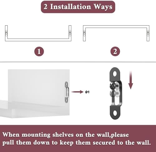 SRIWATANA Pink Floating Wall Shelves