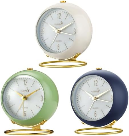 Silent Table Analog Alarm Clock with Night Light and Beep Sound