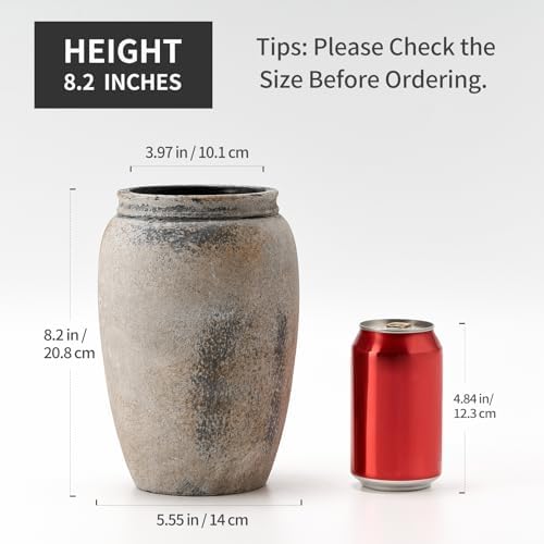PORCER 82 Inch Gray Ceramic Vase for Home Decor