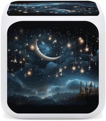 Nightsky Hanging Moon Stars Alarm Clock with Night Light
