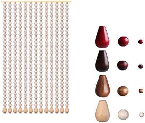 Etlegor Wood Beaded Curtain for Door Natural Decor Panel