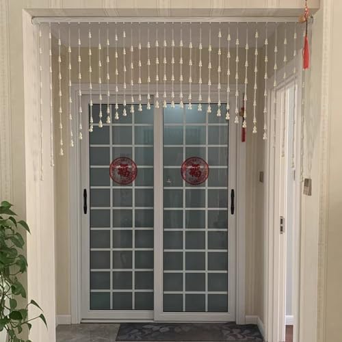 Wood Bead Curtain with 31 Strands for Home Decor