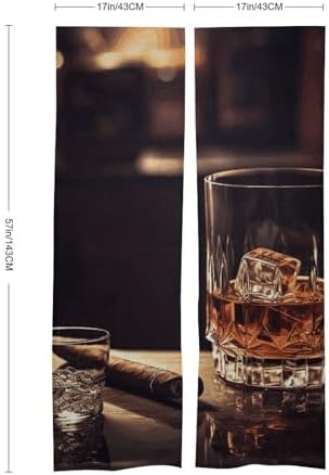 Whisky and Cigar Thermal Door Curtain for Living Room and Sliding Doors
