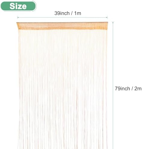 Orange Decorative Door String Curtain 39x79 Inch Fringe Panel for Room Divider and Interior Decoration