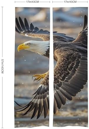 Bald Eagle Flying Thermal Door Curtain 57x17 Inch