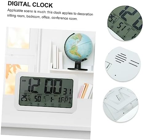 NOLITOY Display Digital Alarm Clock with Temperature and Humidity Multi-Function Wall Clock for Home and Office